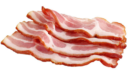 Delicious cooked bacon slices, cut out