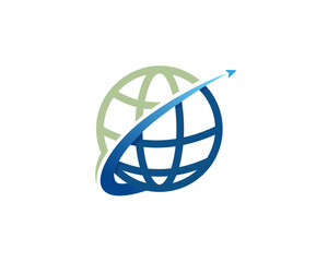 globe world trans arrow up solution logo icon symbol design template illustration inspiration
