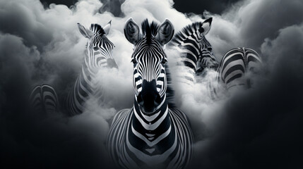 Fototapeta na wymiar Zebra surround with swirl