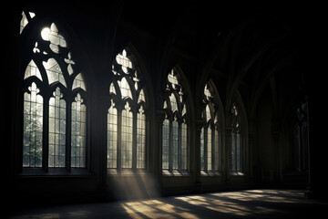 Fototapeta premium Old church medieval travel religious religion cathedral gothic interior historical arch building architecture