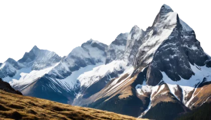 Muurstickers mountain peaks with snow-capped summits - isolated on transparent background © Marko