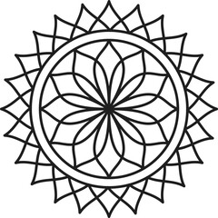 Fototapeta premium Mandala Flower Line