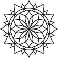 Obraz premium Mandala Flower Line