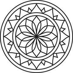 Fototapeta premium Mandala Flower Line