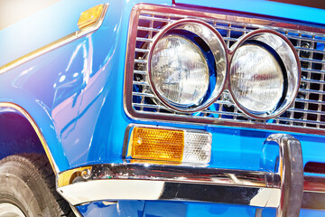 Retro car headlight chrome