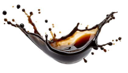 Soy sauce splash - isolated on transparent background