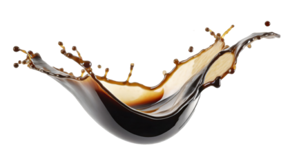 Soy sauce splash - isolated on transparent background