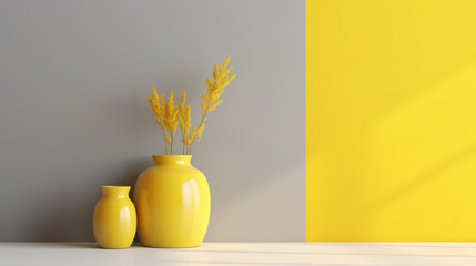 Modern vibrant bright yellow