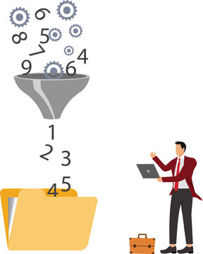 Separating Funnel, Data, Collection, Funnel, Separating Funnel, Number, Businessman