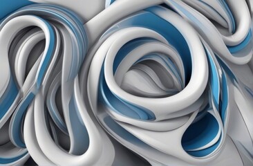 white and blue modern futuristic abstract background with curved shapes, lines, circles and 3d effect from AI Generative