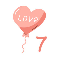 Day 7. Advent calendar for Valentine's Day from the first to the fourteenth of February.