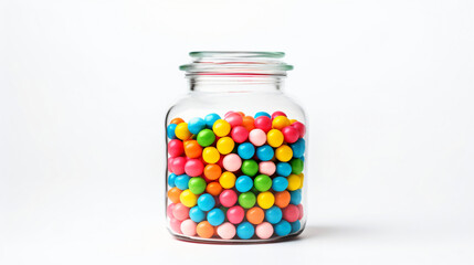 Glass jar with colored gum balls