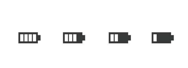 Battery icon set. battery charge level. battery Charging icon
