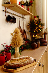 Ukrainian Christmas. Didukh. Ukrainian Christmas decoration made from wheat
