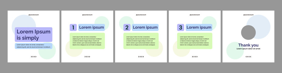 modern carousel slide templates for social media posts