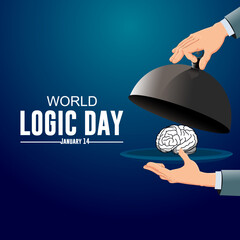 Vector illustration of Happy World Logic Day - obrazy, fototapety, plakaty