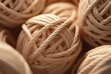 A detailed view of a stack of rope. Perfect for illustrating strength, utility, and outdoor activities