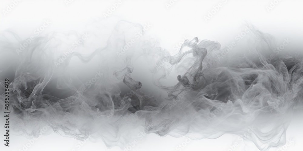Poster a black and white photo capturing the ethereal beauty of smoke suspended in the air. this versatile 