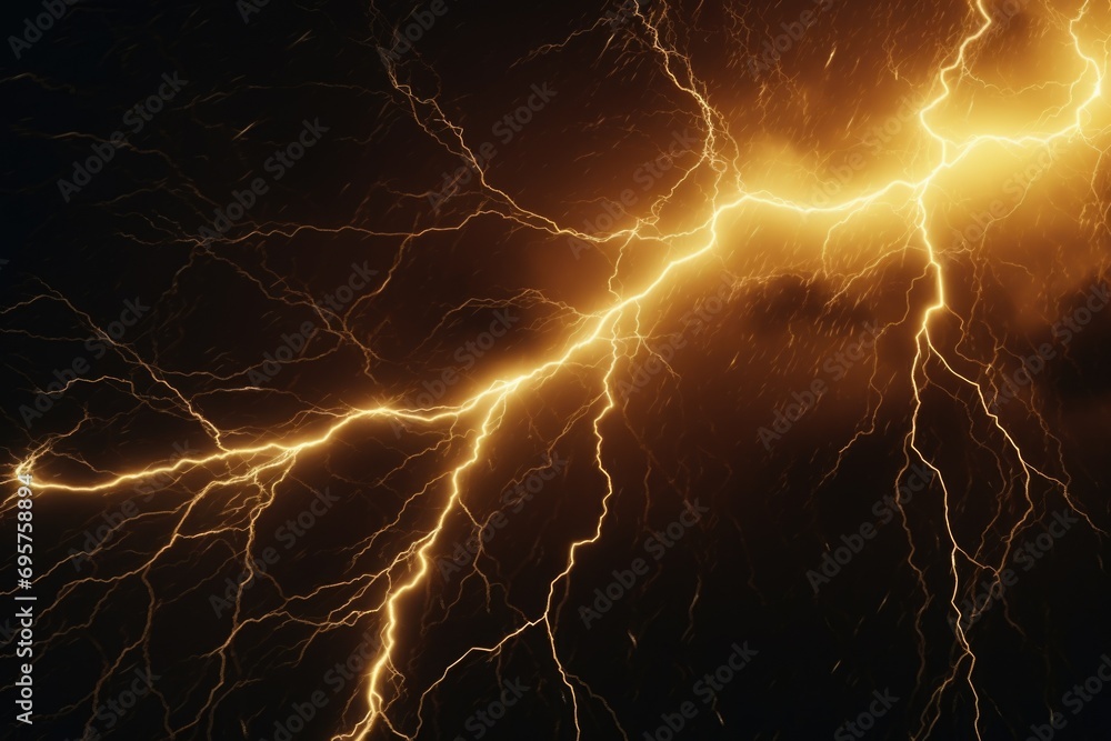 Poster a close up view of a lightning bolt in the sky. perfect for illustrating the power and beauty of nat