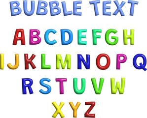 Bubble alphabets abc font vector design
