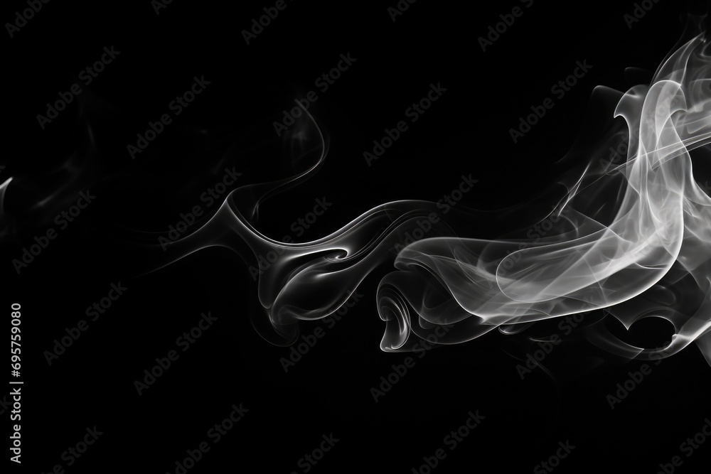 Poster close-up shot of smoke on a black background. perfect for adding a mysterious or dramatic touch to d