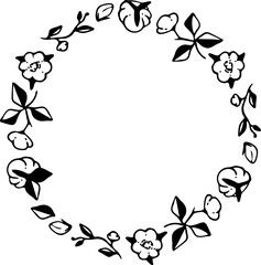 Leaves Plant Round Wreaths Element