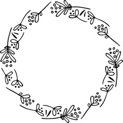 Obraz premium Leaves Plant Round Wreaths Element