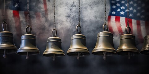 Freedom Bells representing the call for liberty and justice.