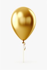 A shiny gold balloon with a decorative bow tied to it. Perfect for celebrations and special occasions