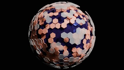 hexagon planet made in 3d
