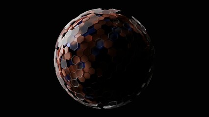 hexagon planet made in 3d