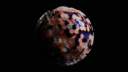 hexagon planet made in 3d
