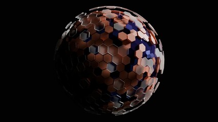hexagon planet made in 3d