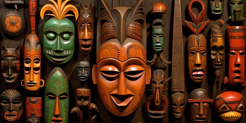 African Masks and Artifacts symbolizing African cultural heritage and history.