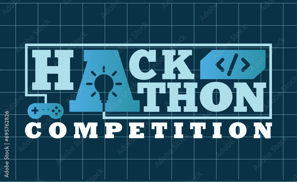 Poster hackathon or information technology idea competition or coding competition logo
