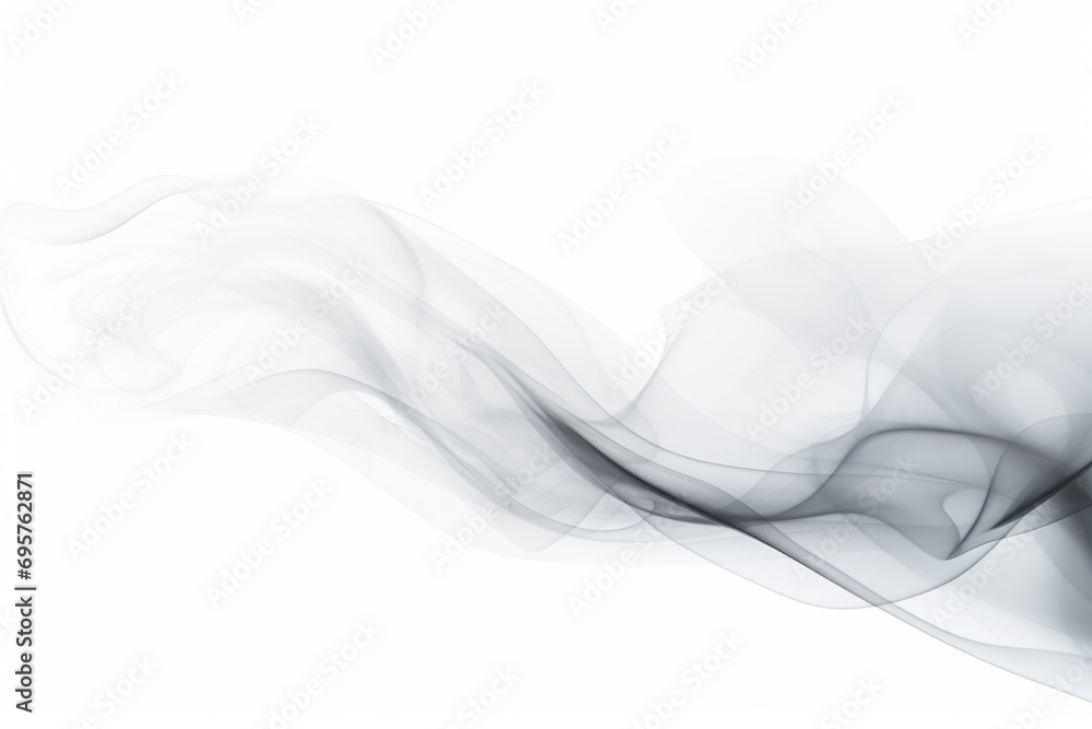 Poster Black and white photo of smoke on a white background. Can be used as a background or texture element in design projects