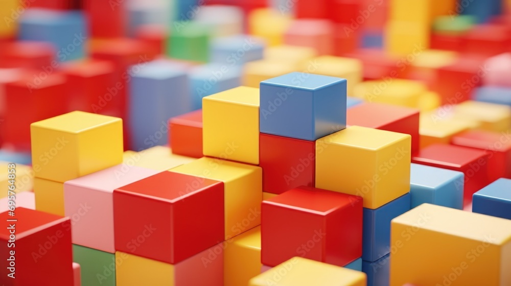 Aufkleber a bunch of colorful blocks stacked on top of each other. perfect for educational materials or childr