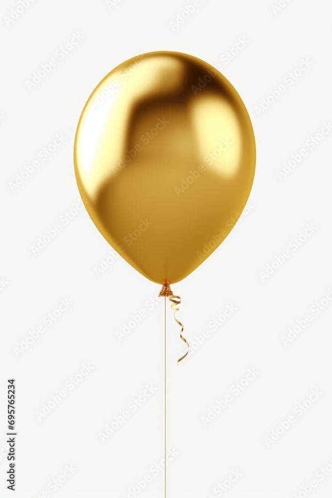 Poster A golden balloon with a string attached. Perfect for adding a touch of elegance and celebration to any event or occasion