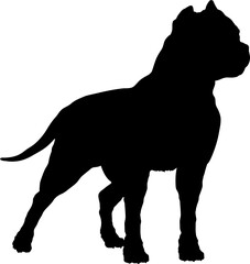 American pit bull stands Dog silhouette Breeds Bundle Dogs on the move. Dogs in different poses.
The dog jumps, the dog runs. The dog is sitting. The dog is lying down. The dog is playing