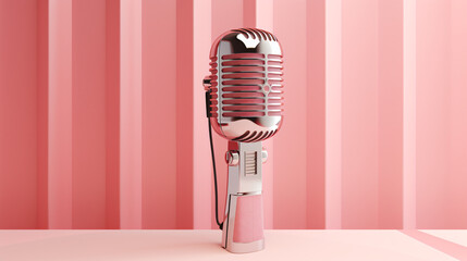 Retro pink microphone