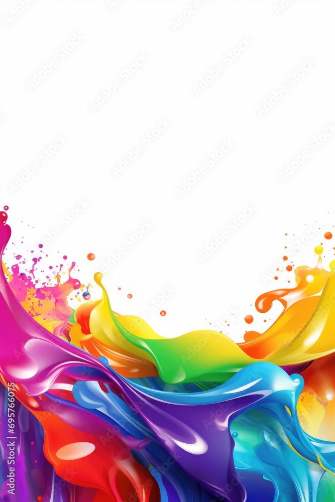 Poster colorful paint splashes on a white background. can be used for artistic and creative projects