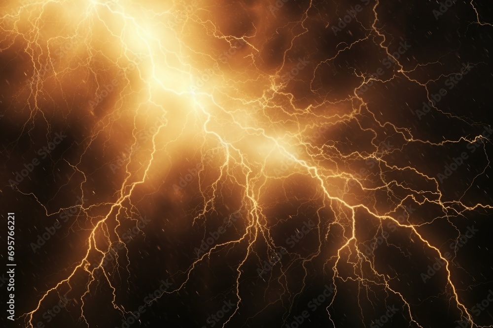 Poster a powerful lightning bolt captured in a close-up shot. perfect for illustrating storms, weather phen