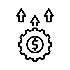 Black line icon for Cost effective