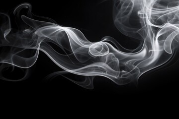 Close-up view of smoke on a black background. Versatile image suitable for various applications