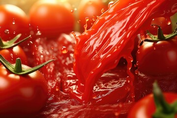 A close up view of a bunch of red tomatoes. Perfect for food and cooking related projects