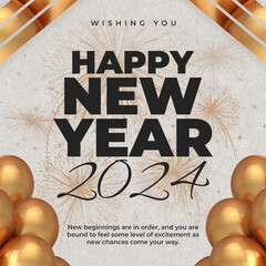 Happy New Year 2024 Post Design