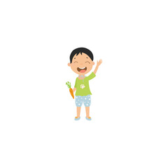 set of little boy playing vector poses children