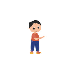 set of little boy playing vector poses sport