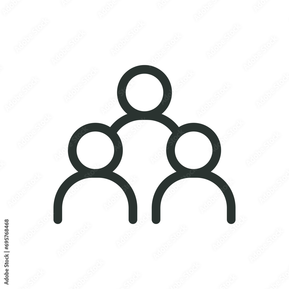 Poster crm customer isolated icon, clients vector icon with editable stroke