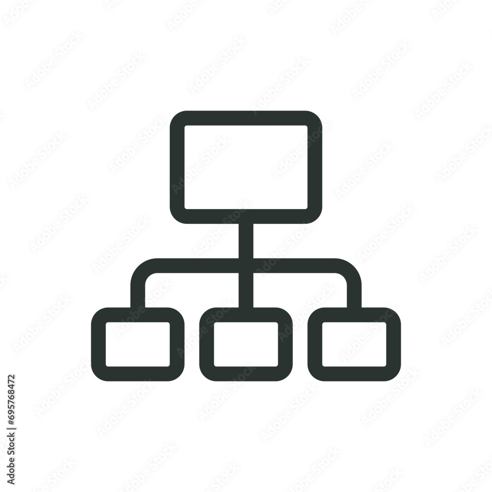 Aufkleber hierarchical structure of the company isolated icon, business structure vector icon with editable st